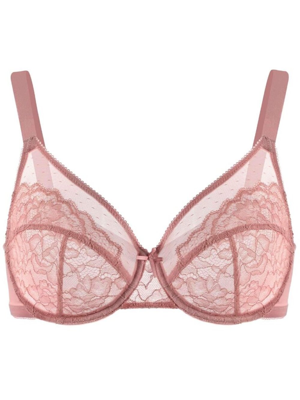 HSIA Enchante Unlined Non-padded Lace Underwire Bra Peach